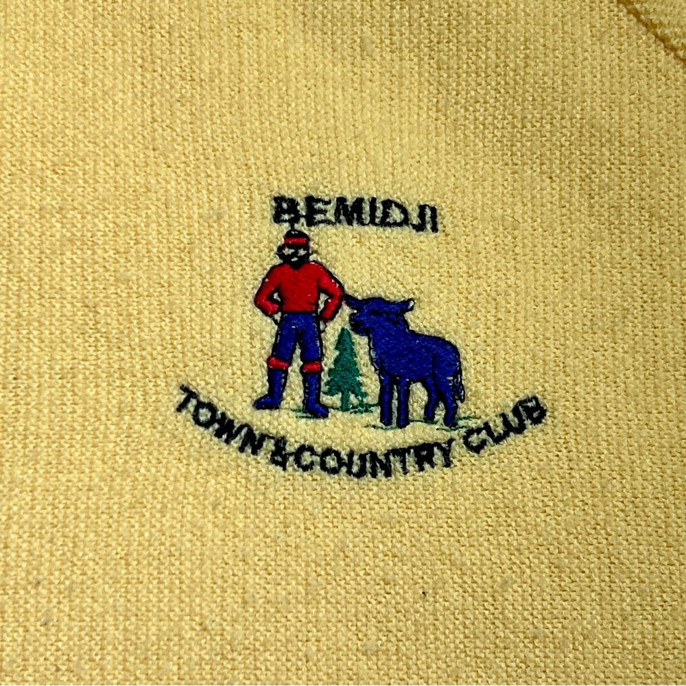 Vintage 1970s Ben Hogan Bemidji Paul Bunyan Babe Blue Ox Orlon Golf Sweater - L